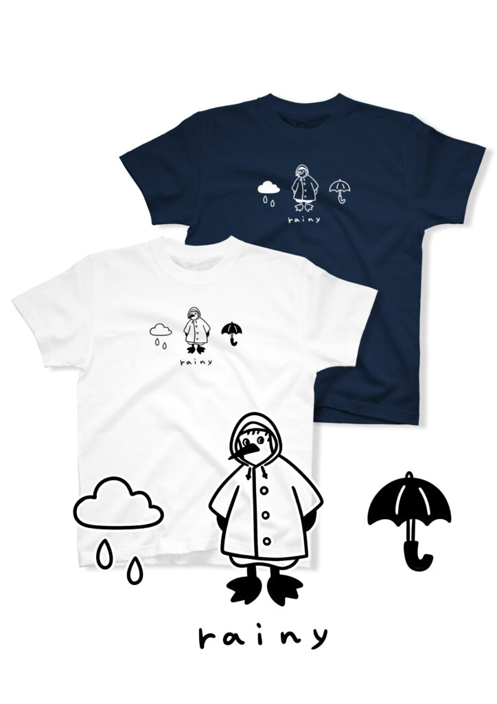 オリジナルグッズの「rainy」Tシャツです